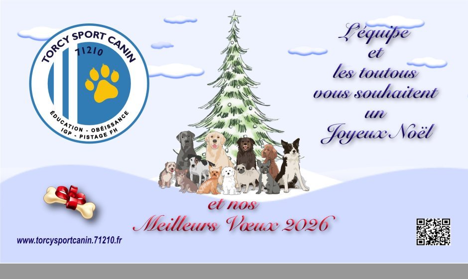 L'équipe et les toutous vous souhaitent un Joyeux Noël et nos Meilleurs Vœux 2026